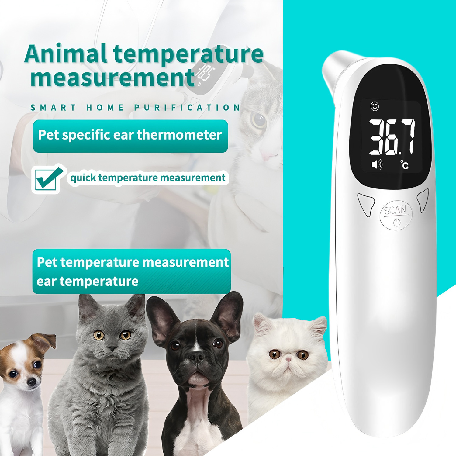Pet Supplies Store - Pet Ear Digital Thermometer Non-Contact Electronic