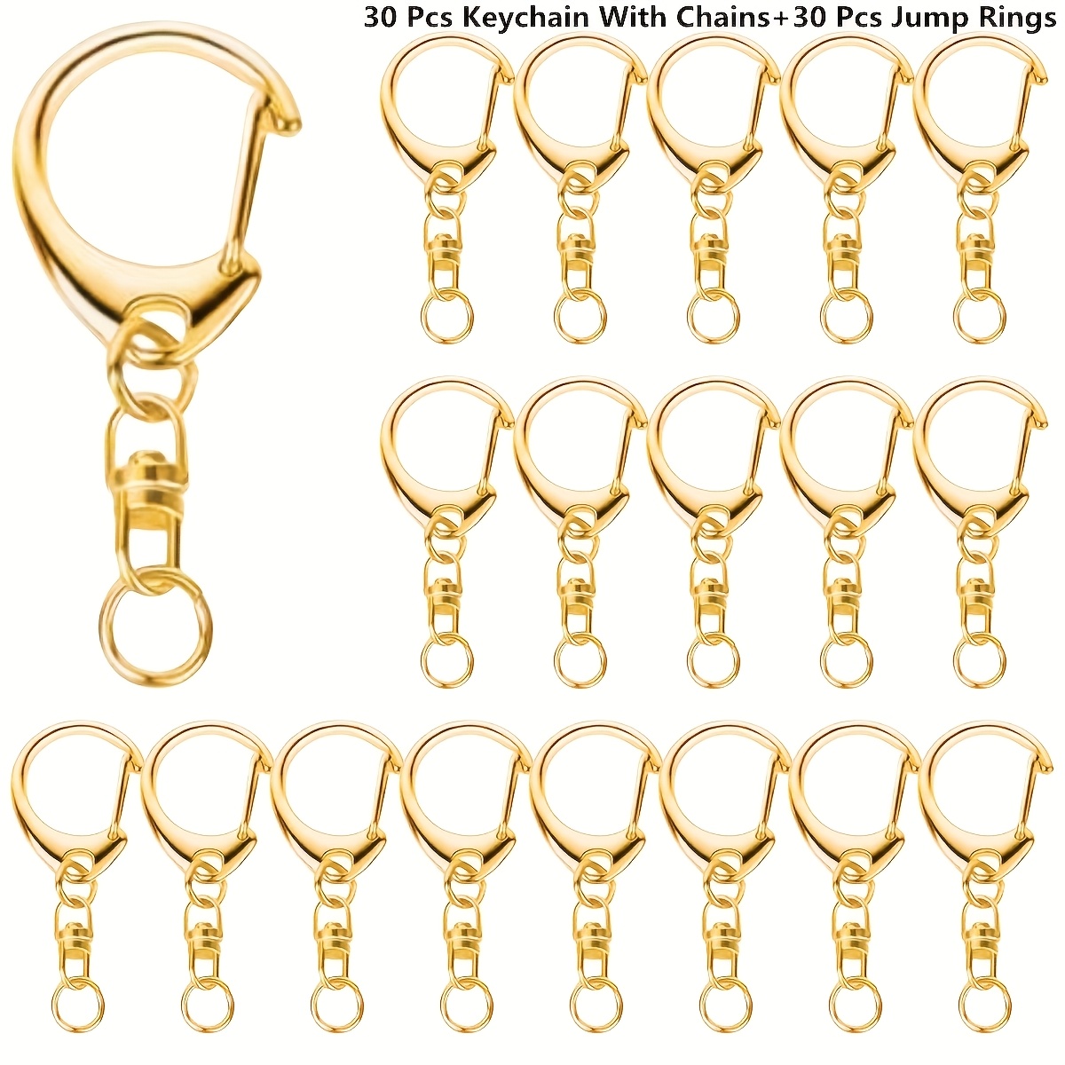 Pet Supplies Usa - 60pcs Golden Great Keychain Lobster Claw
