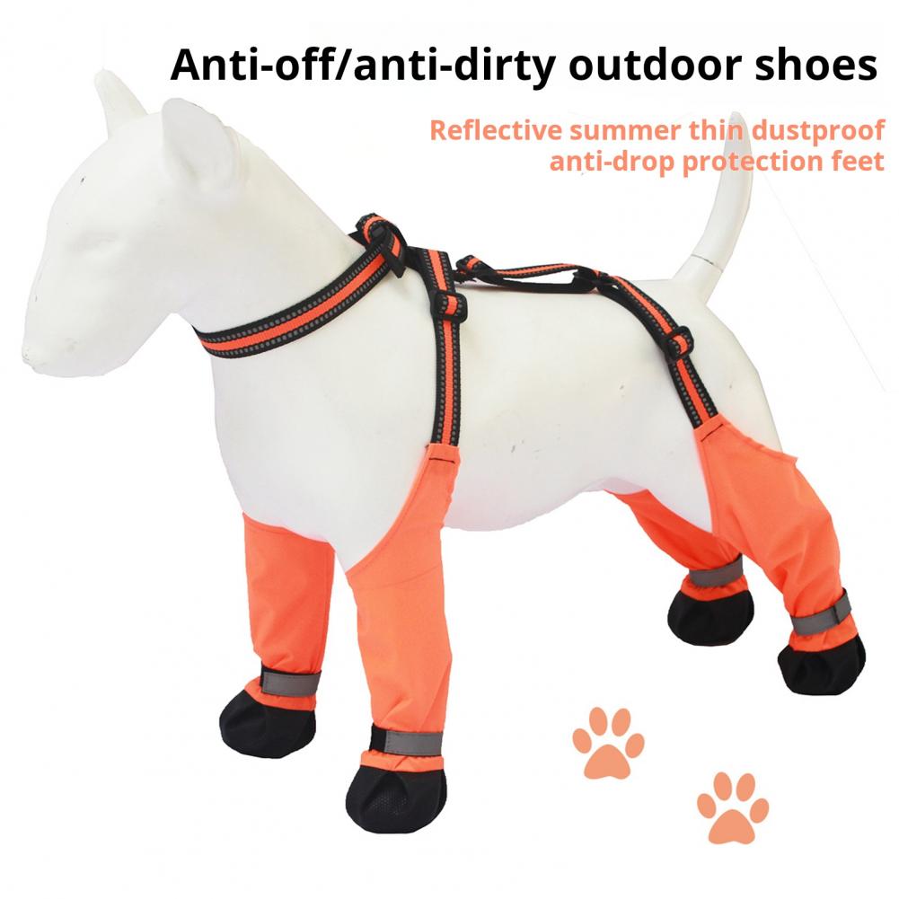 Dog Booties Paw Protector - Dog Suspender Booties Anti-Slip Dog Paw