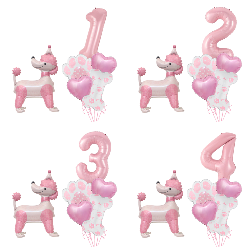 Pet Supplies Outlet - Pink Poodle Dog & Number Balloon