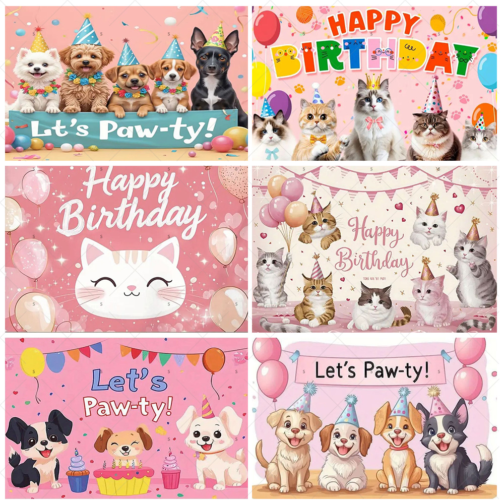 Pet Supplies Outlet - Cartoon Cat Dog Theme Kids Birthday