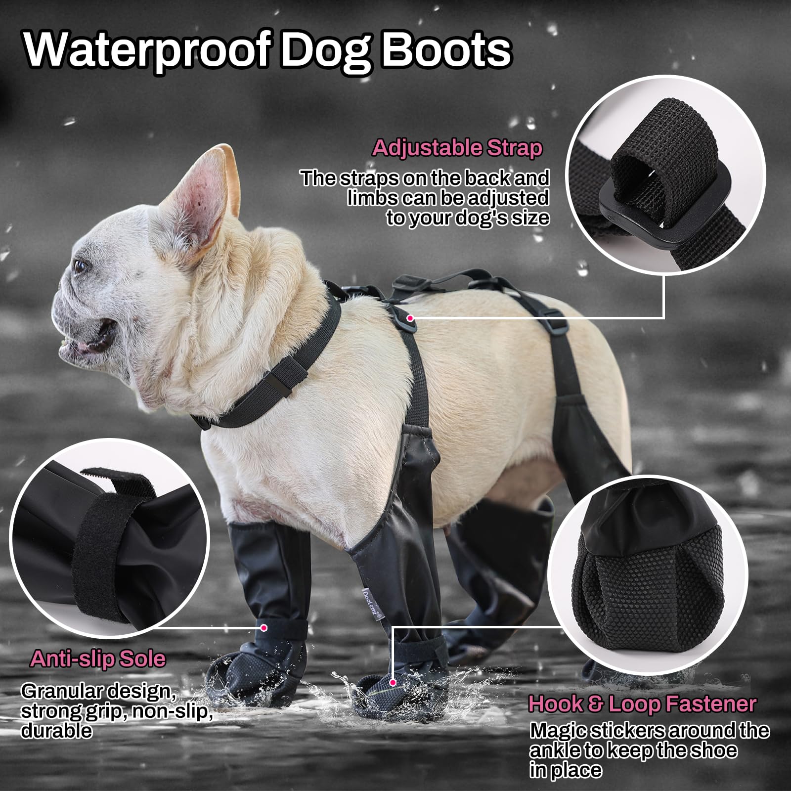 Dog Suspender Boots Waterproof - огляд і ціна Dog Booties Paw Protector