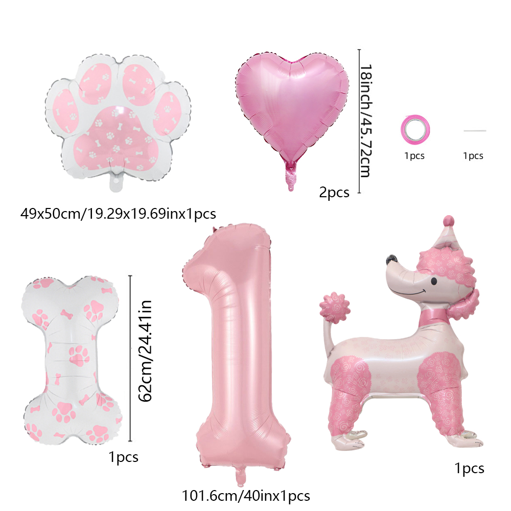Pink Poodle Dog & Number Ballo - огляд і ціна Pet Supplies Outlet