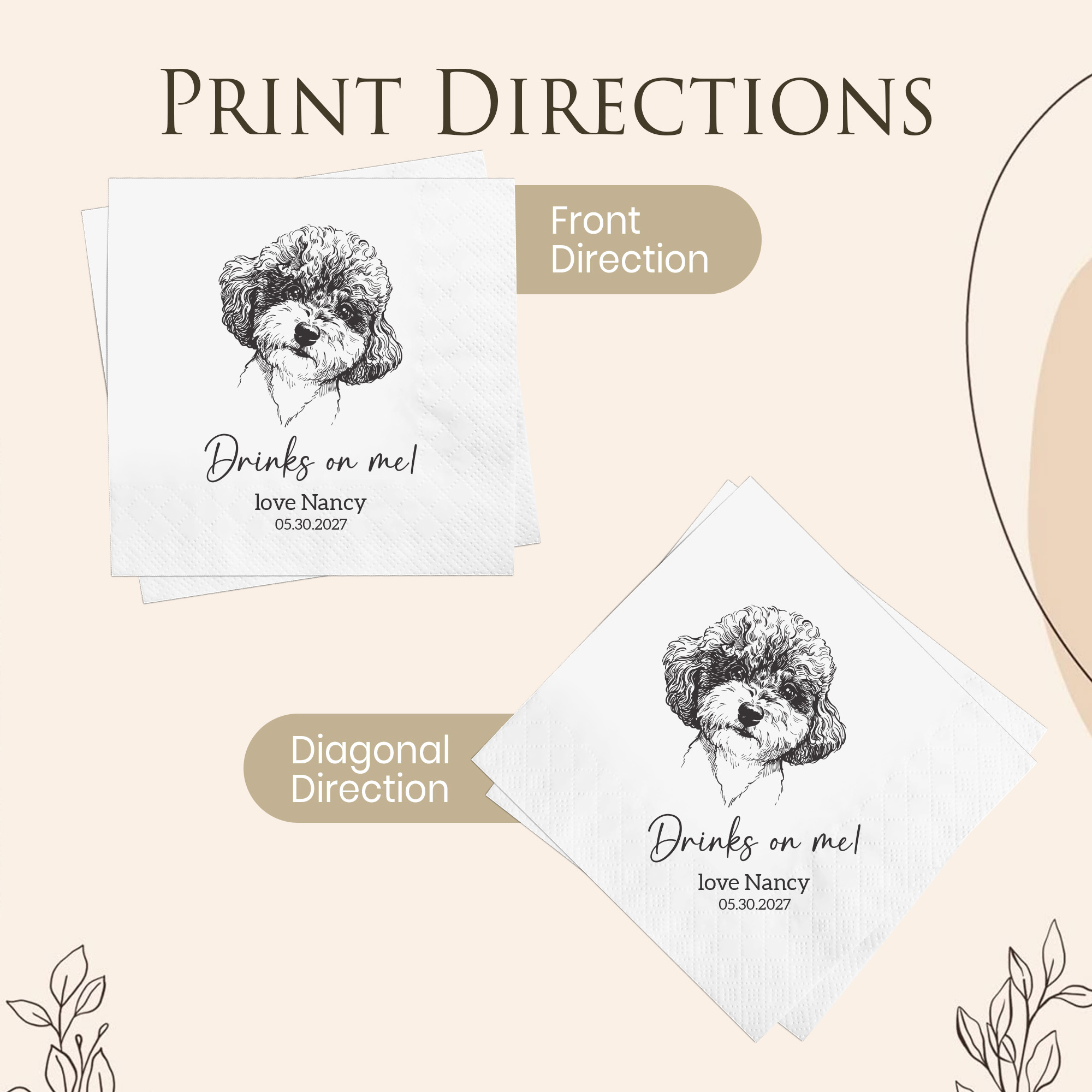 6.5in Custom Napkins 3 ply Per - огляд і ціна Pet Supplies Outlet