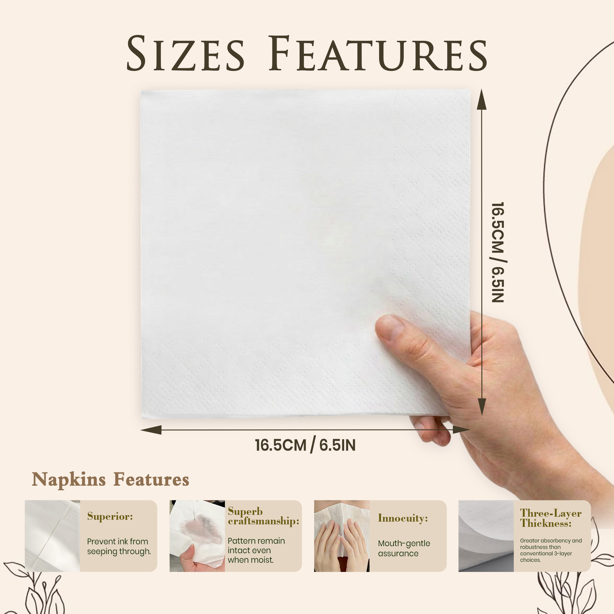 6.5in Custom Napkins 3 ply Per - огляд і ціна Pet Supplies Outlet